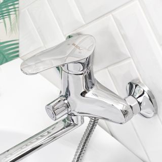 Смеситель для ванны с душем BOOU B8173-18F хром